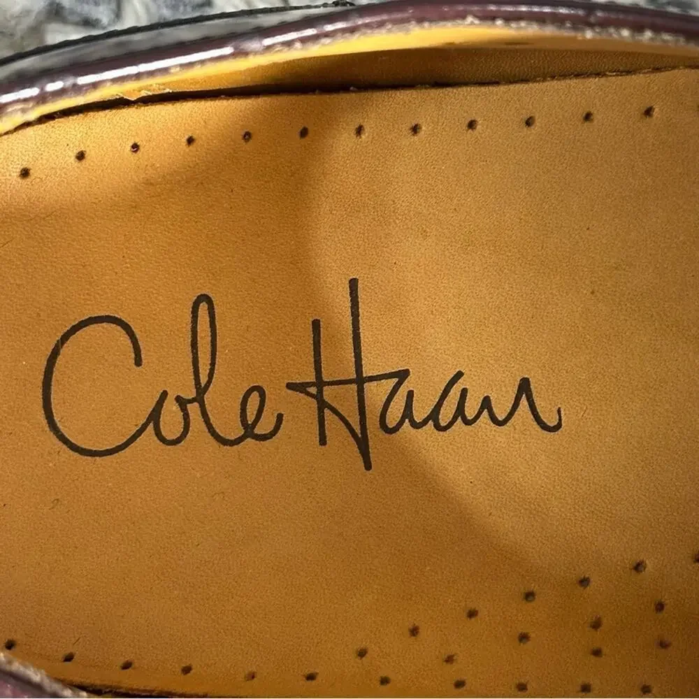Cole Haan Vintage 11 Dark Burgundy Brown Leather Oxford Wingtip Brogue Shoes